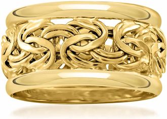 Ross-Simons 18kt Yellow Gold Wide Byzantine Ring