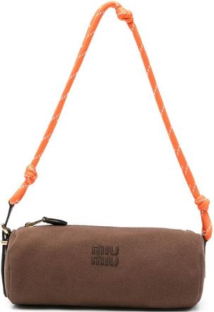 Miu Miu Logo-embroidered Cylindrical Shoulder Bag