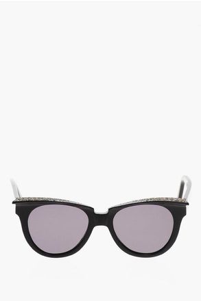 Philipp Plein Occhiali da Sole Cat-Eye in Tinta Unita con Dettagli Glitter taglia Un