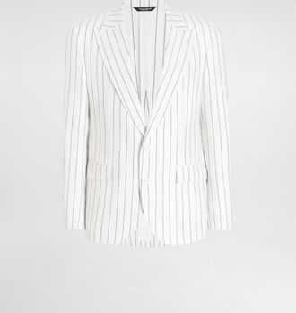 Dolce & Gabbana Single-breasted Pinstripe Linen-blend Jacket - Man Suits And Blazers Multi-colored 44