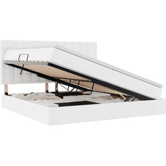vidaXL vidaXL Letto con Contenitore Bianco Puro 200 x 200 cm Pelle Sintetica