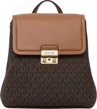Michael Kors Tribeca Kleine Signature Logo Rugzak - Dames - Rugzakken - Bruin - ONE Size - Polyester - Tassen