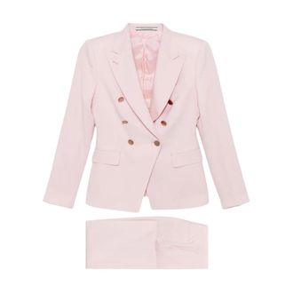 Tagliatore Double-breasted blazer en broekset - Dames - Jassen - Roze - Maat: XS Wol