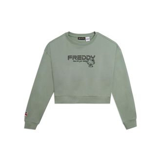 Freddy Felpa cropped girocollo con logo borchie Hello Kitty