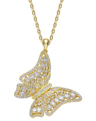 Rachel Glauber 14K Plated Cz Pendant Necklace