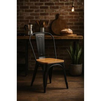 Regalos Miguel Regalos Miguel - Sillas Comedor - Silla Torix Madera Natural - Negro Mate