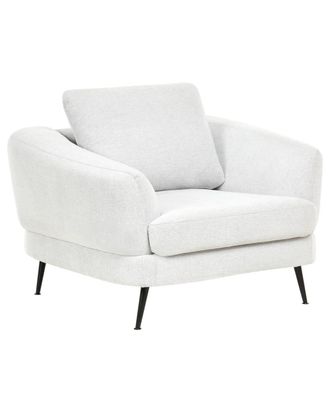 Beliani Sill&oacute;n de tela blanco crema