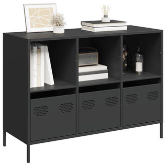 Berkfield Home Sideboard Black 101.5x39x73.5 cm Cold-rolled Steel