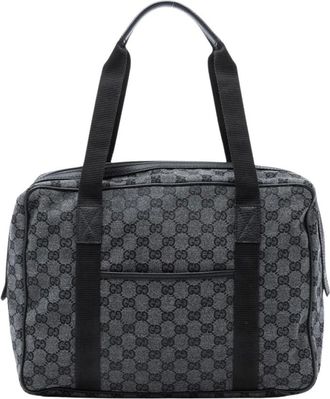 Gucci Pre-owned Weekend Bags, female, Gray, Size: ONE SIZE Pre-owned Structured Top Handle Bag