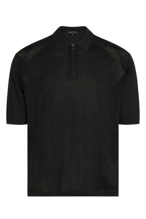 Emporio Armani KNITTED ZIP POLO Size: XXL, colour: BLACK
