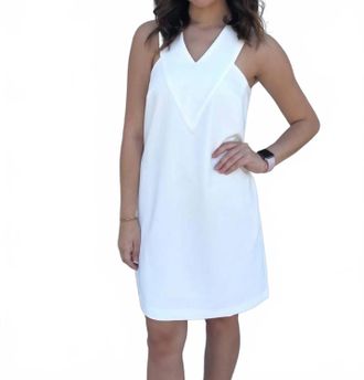 Jade Yoga Shift Dress In White