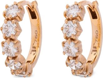 Jade Trau 18kt Rose Gold Diamond Huggie Earrings - Pink