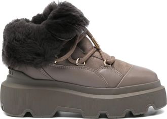 INUIKII Endurance lace-up boots - women - Calf Suede/Rubber/Artificial Fur/Artificial Fur/Calf Leather - 39 - Grey