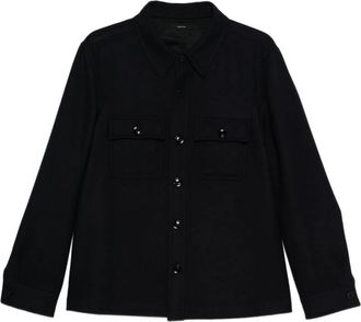 Tom Ford Blauwe Katoenen Jas Kraag Klepzakken - Heren - Zomerjassen - Blauw - 2XL - Katoen - Jassen