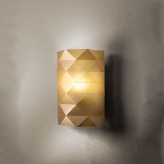 Linea Zero Applique Moderna 1 Luce Prisma In Polilux Oro Made In Italy