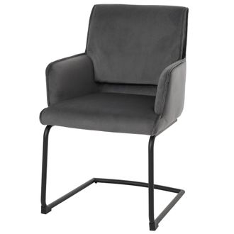Hhg Hhg - Silla Basculante 416, Silla De Comedor Silla De Cocina, Tela/textil Oeko-tex, Gris Oscuro