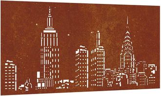 vidaXL Adorno De Pared De Jard&iacute;n Acero Corten Dise&ntilde;o Skyline 105x55 Cm Vidaxl