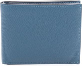 Herm&egrave;s Blue Epsom Leather Wallet (Bi-Fold) (Pre-Owned)