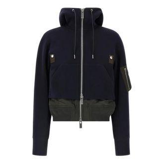 sacai Sponge Double-layer Bomber Jacket - female - Sacai - Bomber Jackets - Blue - S - Jackets