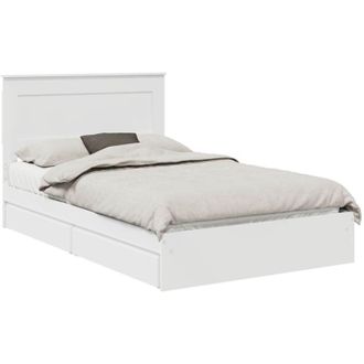 vidaXL Storage Bed with Headboard White 120 x 200 cm Engineered Wood vidaXL