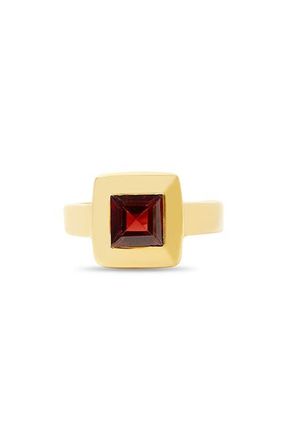 Argento Vivo Bold Bezel Ring in Gold /garnet at Nordstrom, Size 6