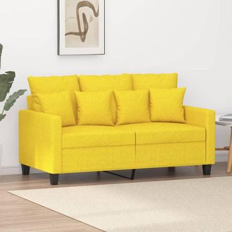 vidaXL Sof&aacute; De 2 Plazas De Tela Amarillo Claro 120 Cm Vidaxl