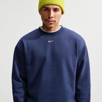 Nike Mens Solo Fleece Crew-Neck Sweatshirt in Blue | IX1936-410