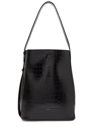 Amanu Studio The Somalia Crocodile-embossed Leather Tote - Black - One Size