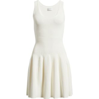 Milly Marea Sleeveless Fit & Flare Sweater Dress in Ecru at Nordstrom, Size X-Large