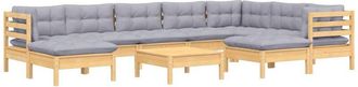 vidaXL Juego De Muebles De Jard&iacute;n 10 Pzas Y Cojines Madera Maciza Pino Vidaxl