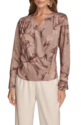 DKNY Satin Wrap Top in Nolita at Nordstrom, Size X-Large