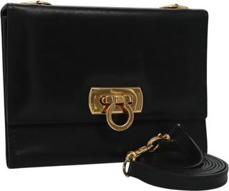 Ferragamo Gancini Flap Wallet Leather Leather Wallets Accessory (Pre-Owned)