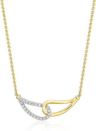 Ross-Simons Diamond Interlocking Loop Necklace in 18kt Gold Over Sterling