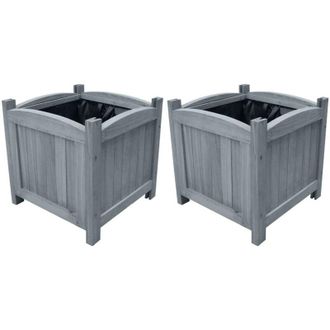 vidaXL Garden Raised Beds 2 pcs 30x30x30 cm Solid Firwood Vidaxl