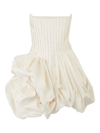 Carolina Herrera pleated mini dress - women - Silk - 6 - White