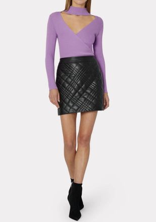 Milly Hailey Quilted Vegan Skirt In Black
