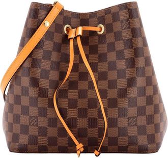Louis Vuitton Brown Damier Ebene & Leather Neonoe Mm (Authentic Pre-Loved)