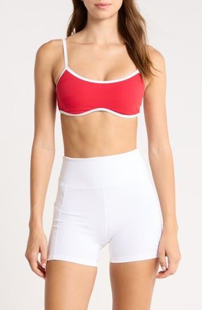 YEAR OF OURS Monica Sports Bralette in Cherry/white at Nordstrom, Size X-Small