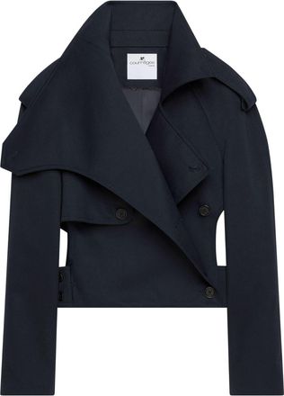 Courr&egrave;ges Oblique trench coat - women - Polyester/Cotton - 34 - Blue