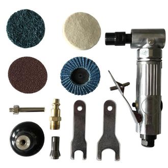 OEM Apto Para Uso Con Aire Comprimido, Amoladora Angular Con Codo De 90&deg; - Entrada De Aire De 1/4 - Con Disco Abrasivo De 2 - Amoladora Neum&aacute;tica Con Mand
