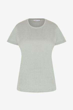 Moncler Rundhals-Kurzarm-T-Shirt aus Jersey Hahn