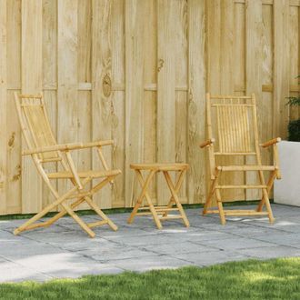 vidaXL Juego De Mesa Y Sillas De Jard&iacute;n 3 Piezas Bamb&uacute; Vidaxl