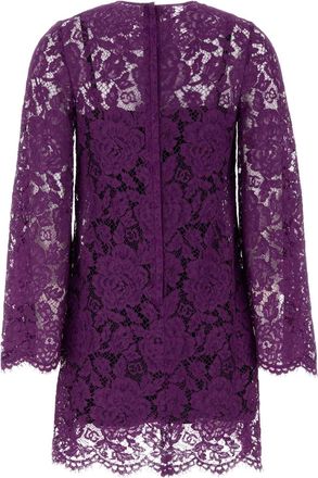 Dolce & Gabbana Womens Purple Lace Dress Viola Abiti