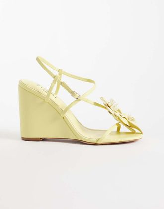 Simmi London Simmi London - Franny - Sandali con zeppa gialli con dettaglio floreale-Giallo