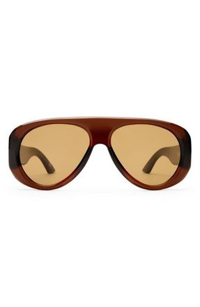 Le Specs Dream Boat 57mm Aviator Sunglasses in Cocoa /Light Brown Mono at Nordstrom