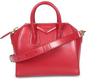 Givenchy Tassen, Dames, Rood, ONE Size, Katoen, Mini Antigona Tas