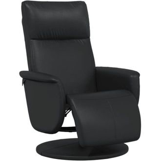 vidaXL Sill&oacute;n Reclinable Con Reposapi&eacute;s Cuero Sint&eacute;tico Negro Vidaxl