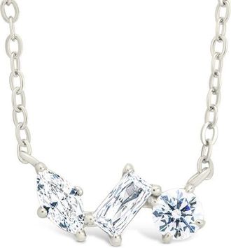 Sterling Forever Trio Cut Cubic Zirconia Pendant Necklace in Silver at Nordstrom