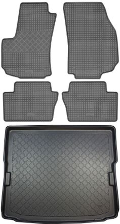 OEM Opel Zafira B Ii Van (5 Puertas) De 05.2005 A 2014. Juego: Alfombrillas De Goma Para Coche + Alfombrilla Para Maletero