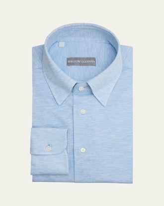 Bergdorf Goodman Mens Cotton Pique Jersey Dress Shirt